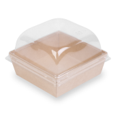 Крышка к контейнеру купол. 142х142х56 мм, прозр., ПЭТ, 50 шт/упак "OSQ" LidSmartPack 550 450 шт/кор РОССИЯ Lid SmartPack 550 купольная