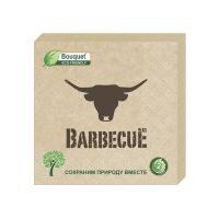 Салфетки 330х330 мм 2-сл., диз. "Barbecue", крафт, бум., 25 шт/упак "Bouquet" 12 упак/кор РОССИЯ 37883