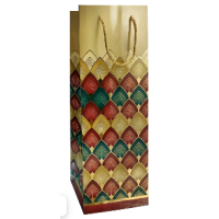 Пакет подарочный [135+115]х350 мм, р-р M с петлев. ручками, диз. "InVinoVeritas", бум. лам., 12 шт/упак 240 шт/кор КИТАЙ 04070579