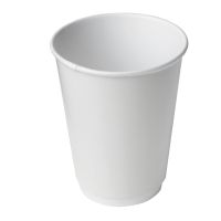 Стакан для холодного и горячего, 0.4/0.518л, без печати, белый, картон, двухслойный