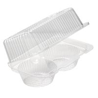 Упаковка прям. внеш. 196х116х91мм, внутр. 2 секции d-64 h-86мм под корзиночки 0,2кг, прозрач., ОПС