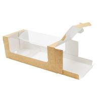 Коробка для кондит. изделий 250х120х100 мм с ложементом, с окном, неразъем.крышка, крафт-бел., карт., 25 шт/кор 25 шт/упак РОССИЯ У01827