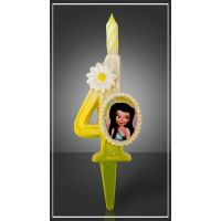 Свеча для торта h40 мм, диз. "Фея. Цифра 4", разноцв., 1 шт/упак 15 шт/кор РОССИЯ 1234