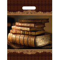 Пакет с прорубной ручкой 40х31см, 60мкм, "Книги NEW"