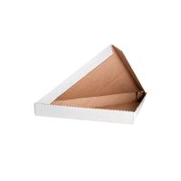 Коробка для пиццы, 260х260х40мм, белая, треугольная микрогофрокартон E