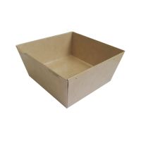 Одноразовый квадратный контейнер из картона, коричневый, внеш. 100х100х49 мм, внутр. 86х86х40 мм, ECO SmartPack 300