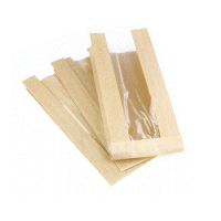 Пакет пищевой [170+70]х290 мм без руч., с окном, крафт, бум., 100 шт/упак 1 500 шт/кор РОССИЯ БУМ12628