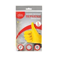 Перчатки латексные, р-р L, желт., 1 пар/упак "Home Queen" 120 пар/кор КИТАЙ 77086
