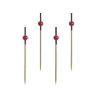 Пика 70 мм, диз. "Красная жемчужина", красн., бамбук, 100 шт/упак 40 упак/кор КИТАЙ 440-743