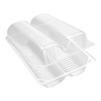 Упаковка прям. внеш. 268х195х94мм, внутр. 2 секции 230х88х90мм, под пончики 0,8кг, прозрачная, ОПС