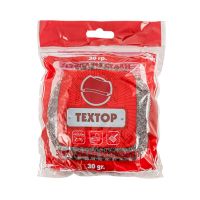 Губка металлическая для посуды d100xh25 мм, 30 гр, нерж., 1 шт/упак "Textop" 120 упак/кор РОССИЯ Т023