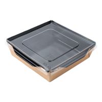 Контейнер 900 мл, 150х150х48 мм, без окна, без крышки, крафт-черн., карт., 50 шт/упак "OSQ" OpSalad BE 400 шт/кор РОССИЯ OpSalad 900 BE