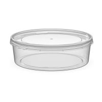 Контейнер для пресервов/мёда, 500мл, круглый, d 145мм, h 52мм, "банка", упорное кольцо и выемка под палец