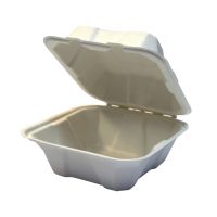 Коробка для бургера [бургербокс] 154х152х88 мм, бел., сах.тростник, 50 шт/упак "GREEN MYSTERY" 400 шт/кор КИТАЙ TM-B101