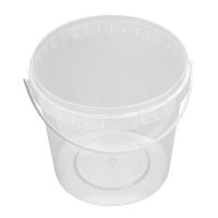 Ведро пищевое 850 мл, d122хh112 мм, с ручкой, без крышки, прозр., ПП, 180 шт/кор "Перинт" 180 шт/упак РОССИЯ 0,85/122/К