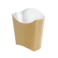 Коробка для картофеля фри 83х34х133 мм, L, крафт-бел., карт., 50 шт/упак 500 шт/кор РОССИЯ Большой 120 гр.