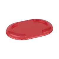 Крышка овальная 146х97х11.6мм, красная ПЭТ