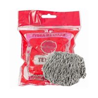 Губка металлическая для посуды d65 мм, 30 гр., нерж., 1 шт/упак "Textop" Spiral 120 упак/кор КИТАЙ Т381