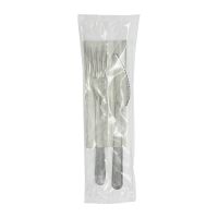 Комплект столовых приборов №3 [вил.+ нож: 180 мм, прозр., ПС+ салф.], 200 шт/кор 200 шт/упак РОССИЯ 501301