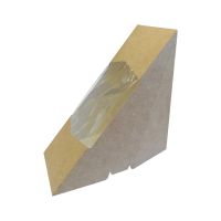 Упаковка [коробка] для сэндвичей 127х127х65 мм, с окном, неразъем.крышка, крафт, карт., 50 шт/упак "OSQ" Triple Decker 65 800 шт/кор РОССИЯ Triple decker 65