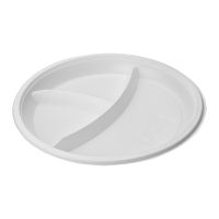 Тарелка одноразовая 3-секц. d210 мм, бел., ПС, 12 шт/упак "МИСТЕРИЯ" 720 шт/кор РОССИЯ 183480