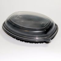 Контейнер 800 мл 1-секц., овал 257х202х37 мм, без крышки, черн., ПП, 70 шт/кор "ПолиЭр" 70 шт/упак РОССИЯ К-257 черн Р