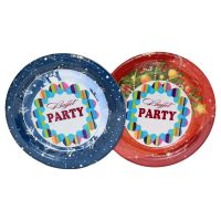 Тарелка одноразовая мелкая d180 мм, диз. "Новогодний", карт. ламин., 6 шт/упак "Buffet Party" 150 шт/кор РОССИЯ -