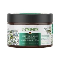 Скраб для тела солевой "Synergetic" Сандал и ягоды можжевельника, Эластичность и сияние кожи, 300 мл 6 шт/кор РОССИЯ 800001