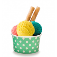 Креманка 165 мл, d87хh49 мм, диз. "Горошек", без окна, без крышки, салат., карт., 1000 шт/кор "SaaMi" 50 шт/упак РОССИЯ 64258,01/211151