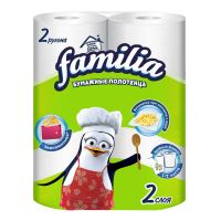 Полотенца бумажные 2-сл., бел., 10 м, 2 рул/упак "Familia" Classic 16 упак/кор РОССИЯ 5070609