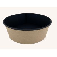 Контейнер 750 мл, d150хh60 мм, без окна, без крышки, крафт-черн., карт., 45 шт/упак "OSQ" Round Bowl 750 Black Wood 270 шт/кор РОССИЯ OSQRound Bowl 750 (BW) (270)
