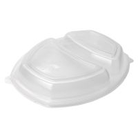 Крышка к контейнеру купол. 2-секц. овал 257х202х37 мм, прозр., ПП, 70 шт/упак "ПолиЭр" 70 шт/кор РОССИЯ К-257-2 крышка Р