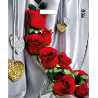 Пакет 380х450 мм, 60 мкм с проруб. ручками, диз. "Цветы страсти", ПВД, 50 шт/упак "Тикопластик" 500 шт/кор РОССИЯ н00057280