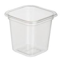 Контейнер 250 мл 1-секц. 83х83х75 мм, без крышки, прозр., ПЭТ, 900 шт/кор "Комус" 900 шт/упак РОССИЯ Д-220 (ПЭТ)