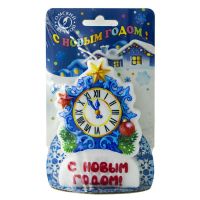 Свеча фигурная d54хh80 мм, диз. "Куранты", разноцв., 1 шт/упак 20 шт/кор РОССИЯ 0635