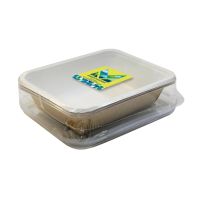 Коробка (Салатник) 500 мл, 170х120х40мм, под запайку, картон, крафт, с прозрачной крышкой