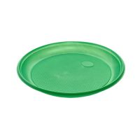 Тарелка одноразовая мелкая d205 мм, зел., ПС, 12 шт/упак "МИСТЕРИЯ" 960 шт/кор РОССИЯ