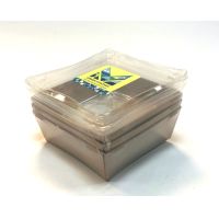 Коробка (Контейнер) 550 мл, квадратный, 128х128х45мм, крафт, с прозрачной крышкой