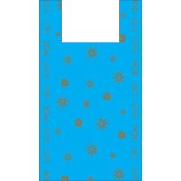 Пакет "Майка" [320+160]х600 мм 15 мкм, диз. "Звезды", син., ПНД, 100 шт/упак 15 упак/кор РОССИЯ