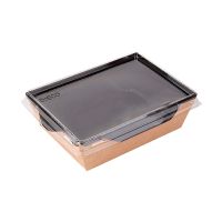 Контейнер 1200 мл, 167х167х63 мм, без окна, крышка в компл., крафт-черн., карт., 50 шт/упак "OSQ" OpSalad BE 150 шт/кор РОССИЯ OpSalad 1200 BE