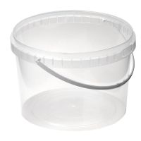 Ведро пищевое 3250 мл, d195хh142 мм, с ручкой, без крышки, прозр., ПП, 45 шт/кор "Альянсупак" 45 шт/упак БЕЛАРУСЬ ДВ-3,25/195 ОС