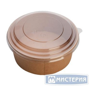 Контейнер 1120 мл, d150хh77 мм, без окна, крышка в компл., крафт, карт., 40 шт/упак "OSQ" Eco Rcont 240 шт/кор КИТАЙ ECO RCONT 1120