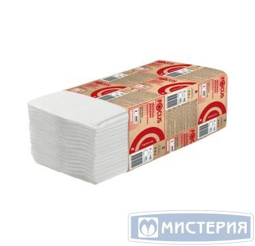 Полотенца бумажные для диспенсеров 240х215 мм 2-сл. Z-сложен., бел., 200 лист/упак "Focus" Premium 20 упак/кор РОССИЯ 5069902