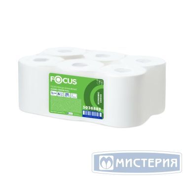 Полотенца бумажные для диспенсеров 1-сл. с центр.вытяжкой, бел., 280 м "Focus" Jumbo 6 рул/упак 6 рул/кор РОССИЯ 5036889
