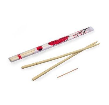 Китайские палочки h230хd5 мм, инд. ПЭ упак. с зубочисткой, бамбук, 100 пар/упак 3 000 пар/кор КИТАЙ 440-609