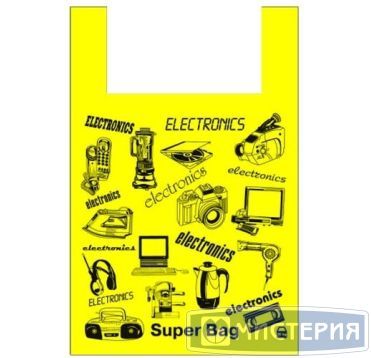 Пакет "майка" 43+20х64 (23) "ЭЛЕКТРОНИКА" желтый