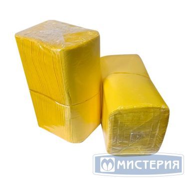 Салфетки 240х240 мм 1-сл., желт, бум., 400 шт/упак 18 упак/кор РОССИЯ