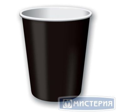 Стакан для холодных и горячих напитков, 0.1л, Рисуем мелом, чёрный, картон