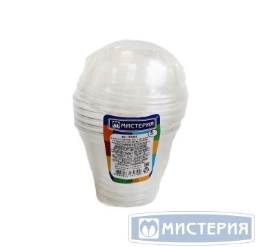 Стакан-шейкер одноразовый 200 мл, прозр., ПЭТ, 5 шт/упак "МИСТЕРИЯ" 120 шт/кор РОССИЯ