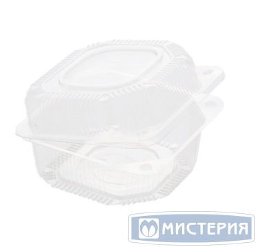 Упаковка квадратн., внеш. 130х130х(46,5+33,0)мм, внутр. 110х110х70мм, с крышкой, прозрачн., ПЭТ